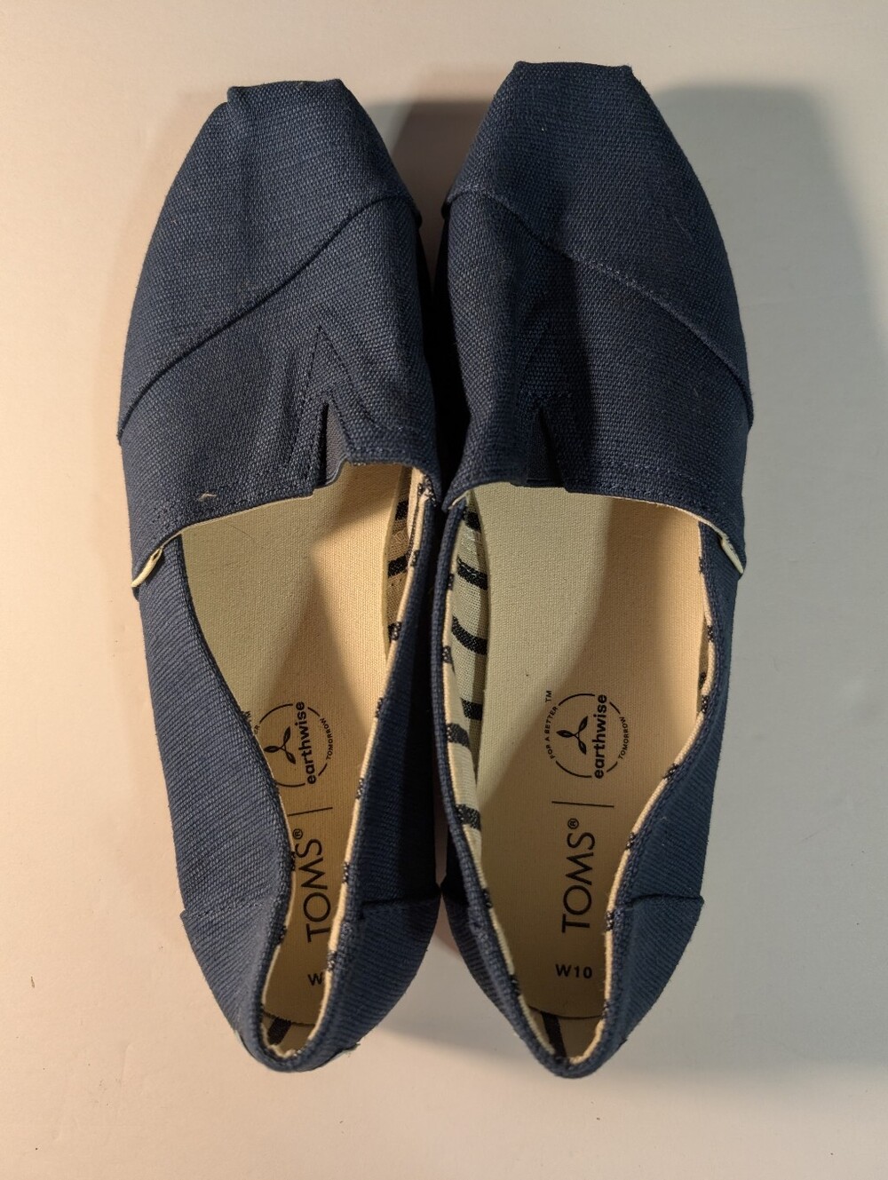 OMS Navy Blue Alpargata Canvas Slip-On Shoes | Women's Size 10